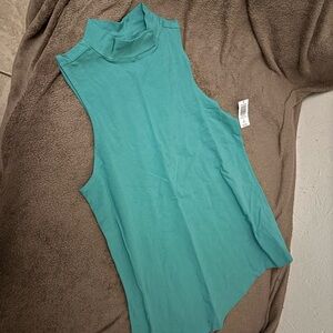 Torrid Sleeveless Teal Mock Neck Top